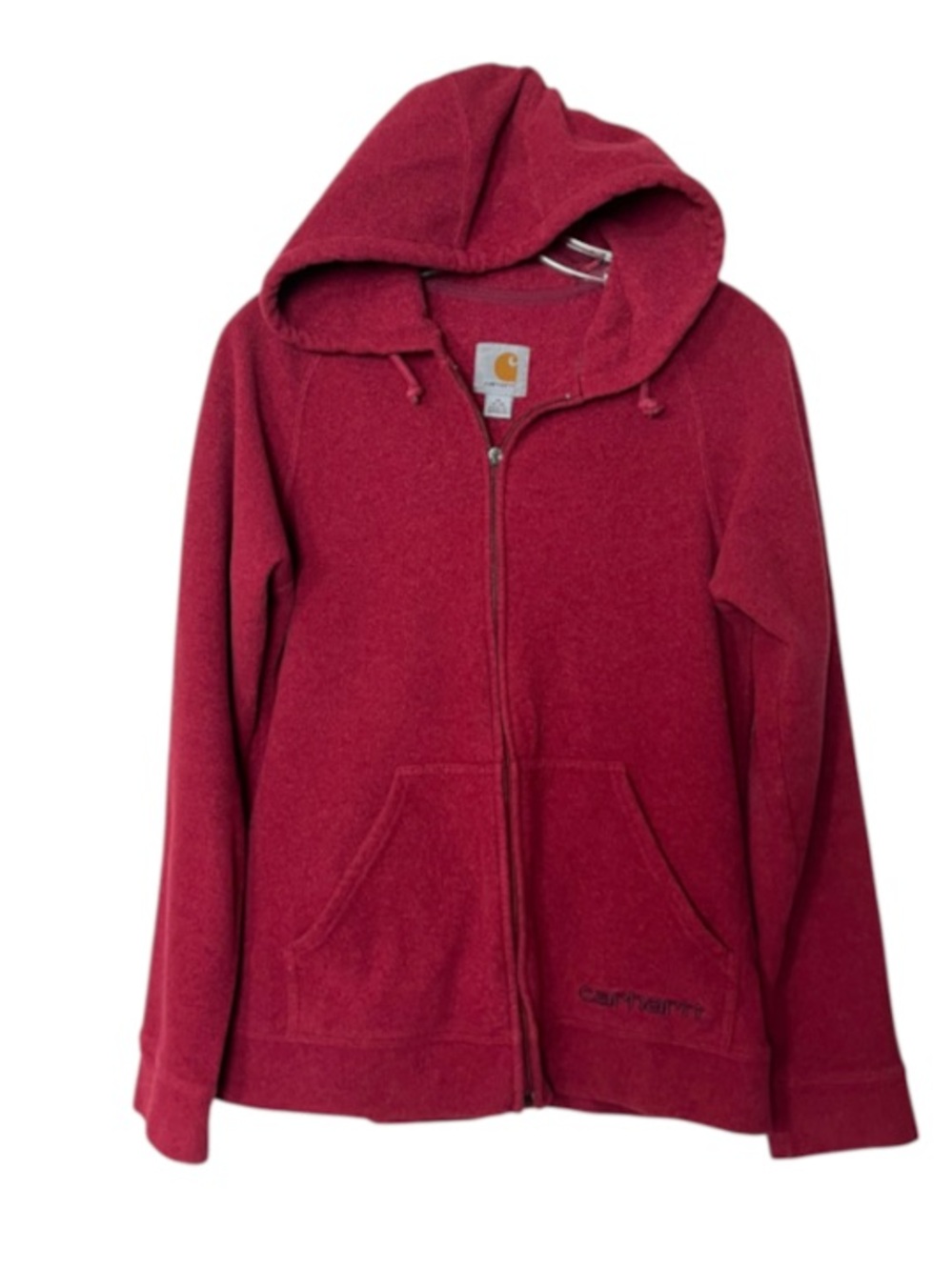 Carhartt Womens M 8 10 Pink Full Zip Hoodie Sweatshirt Fleece Workwear Y2K